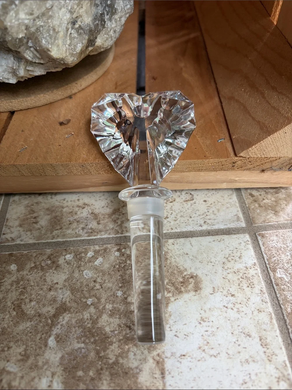 Mikasa Clear Crystal Heart Bottle Stopper